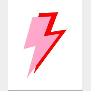 Preppy Pink and Red Lightning Bolt Posters and Art